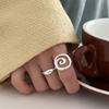 Silver Plated Spiral Rings for Women Copper Metal Croissant Open Index Finger Ring Fashion Jewelry Party Gifts