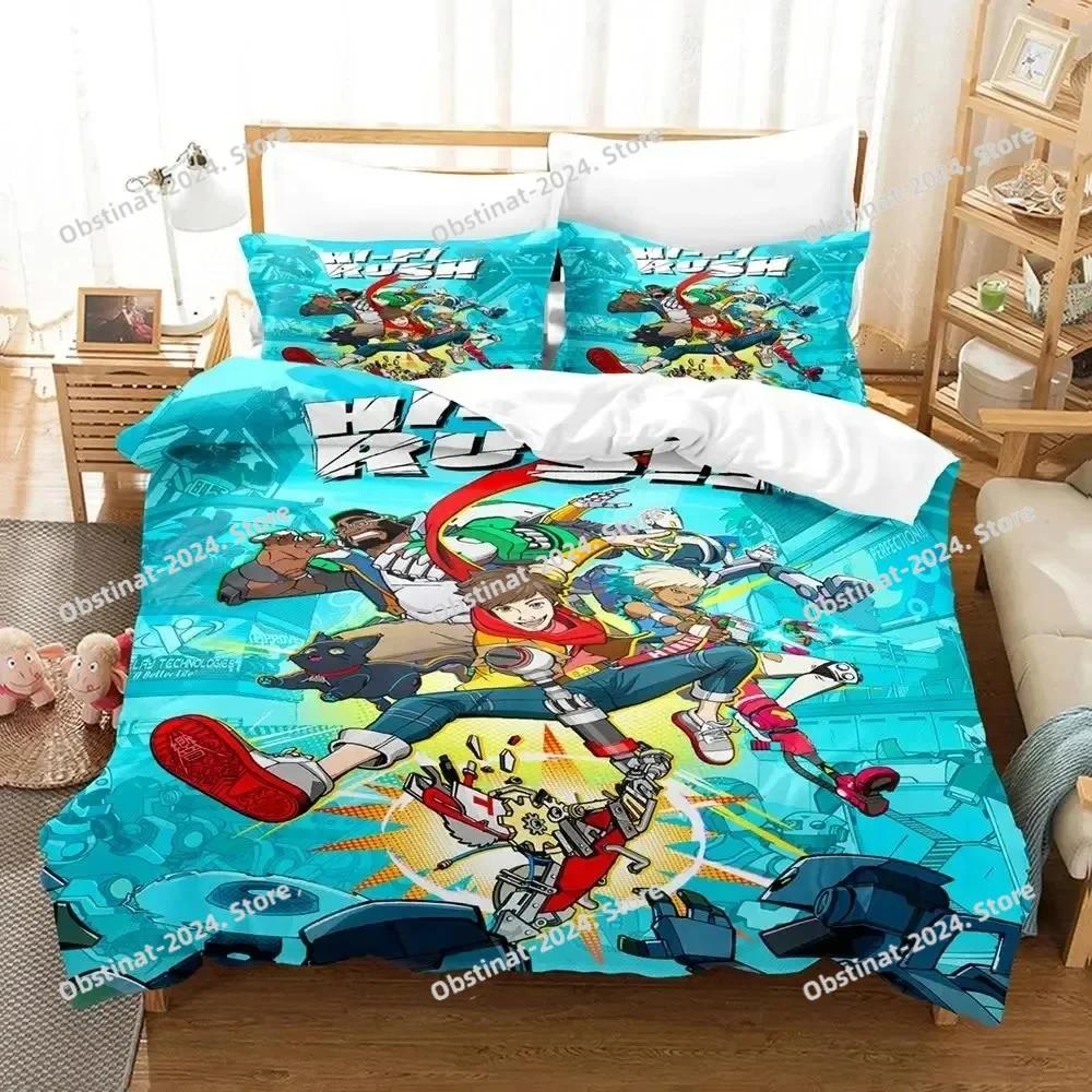 Anime Game Hi-Fi Rush Bedding Set Printed Bed Set With Pillowcase Bed Duvet Cover Soft Single Double Queen Super King Size