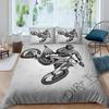 Motocross Bedding Set Full Motorcycle Racer Comforter Cover Extreme Sport Duvet Cover Dirt Bike Motor Vehicles Biker Quilt Cover