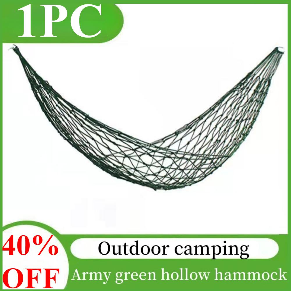 

Nylon Rope Meshy Hammock For Outdoor Sleeping Net Bed Portable Outdoor Green Yard Sport Camping Hammock Hanging Bed