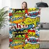Pop Art Digital Print Warm Winter Blankets Custom Sofa Knee Bed Fleece Camping Nap Fluffy Soft Blankets Funny Microfiber Bedding