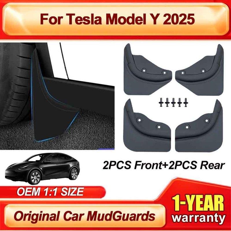 For Tesla Model Y Juniper 2025 2026 4PCS Wheel Mud Flaps Tesla Front Rear Mudguards Splash Guards Fender Protector Accessories