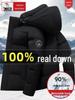 Męska zimowa kurtka puchowa Woodpecker o średniej długości - Pogrubiona, ciepła odzież wierzchnia dla osób w średnim wieku i starszych