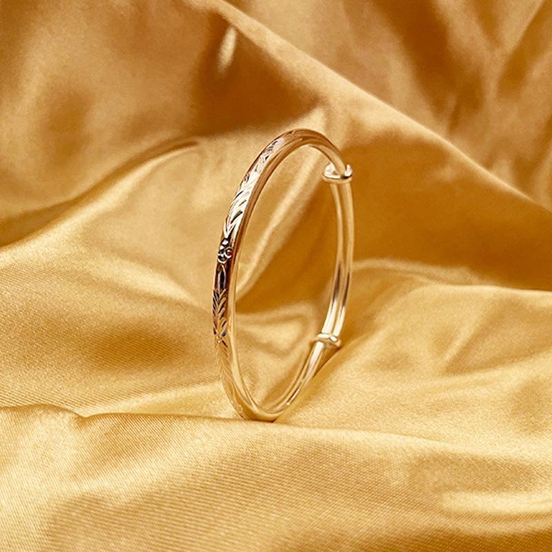 

Серебряный браслет S999 с изображением автомобиля и круглого живота, простой и универсальный, цельный серебряный браслет, подарок для девочек и мам Adjustable size серебряный