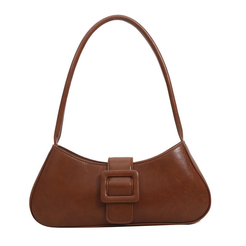 Chic Street Style Shoulder Bag For Women In Solid Black Or Brown Perfect For Daily Use