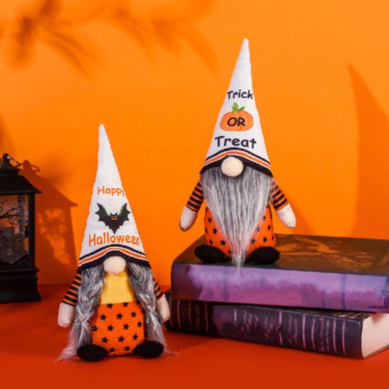 Reusable Halloween Decorations Gnome Decor, Rudolph Faceless Doll Figurine for Shelf Table, Spooky Home Decor Cute Ornament Party Home, Trick or Treat