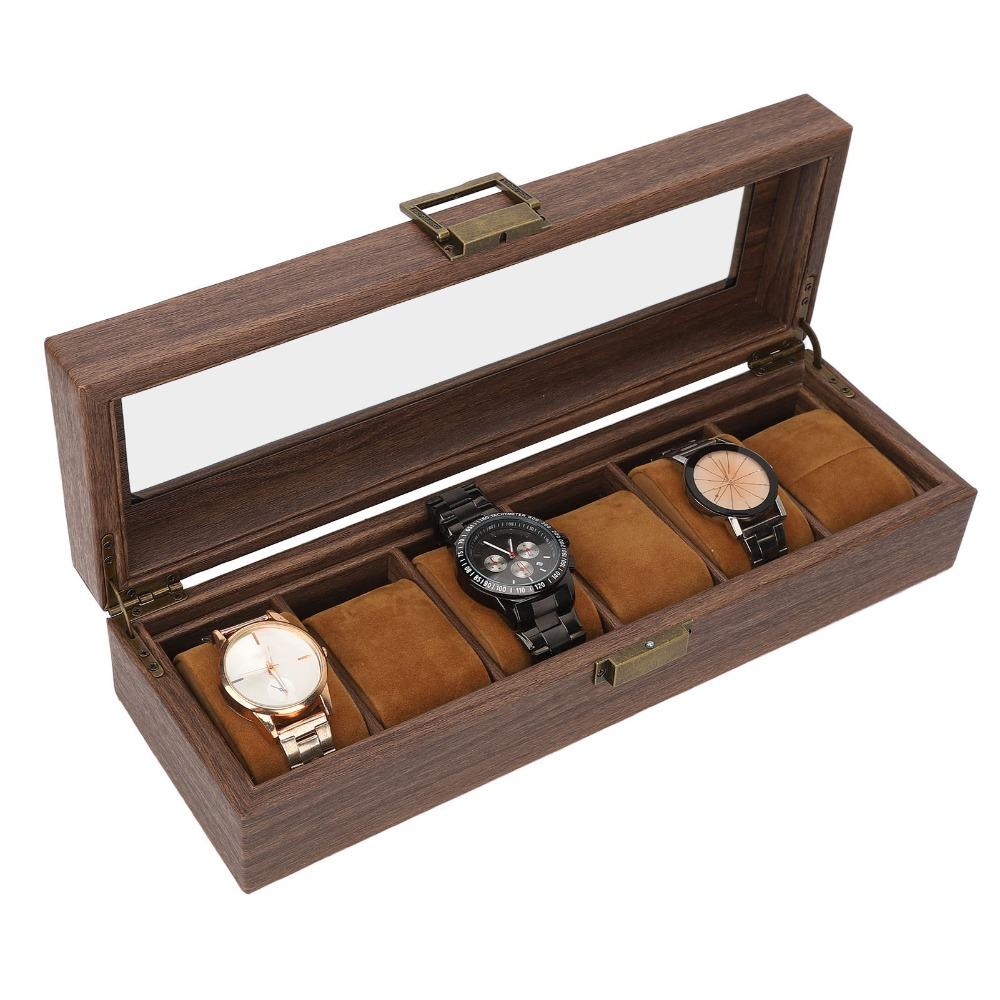32*12*8cm Retro Wooden Wristwatch Storage Case  Personal Multi-watch Collection Storage