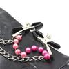 1 Pair Adjustable Nipple Clamps with Long Metal Chain and Colorful Beads Women Fetish Flirt Bondage Sex Toys