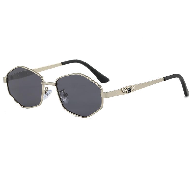 Trendy and fashionable men's polarized metal sunglasses polygonal frames personalized versatile anti-ultraviolet sunglasses European and American
