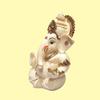 Peach Terracotta Colour Golden Paint Work Vinayaka Idol Car Dashboard Idol Ganesha Murti Ganpati Idol for Home Decor