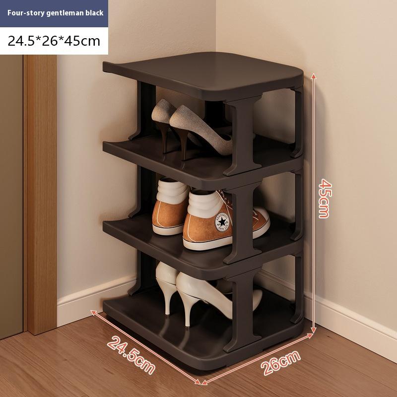 A Multi-layer Plastic Shoe Rack with Large Storage Capacity, Designed for Use In Homes and Dormitories
