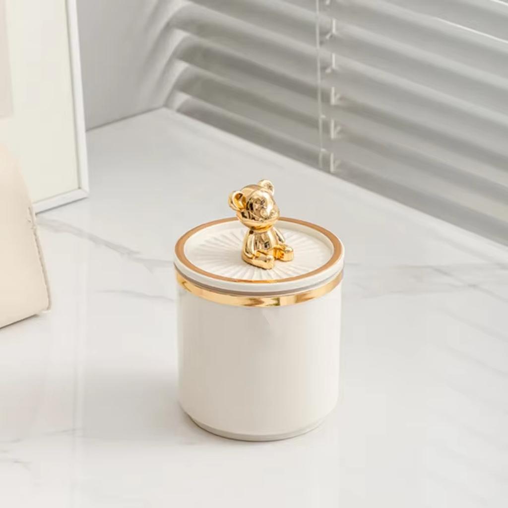 Light Luxury Cotton Swab Cosmetic Pad Organizer Luxury Home Floss Holder Container