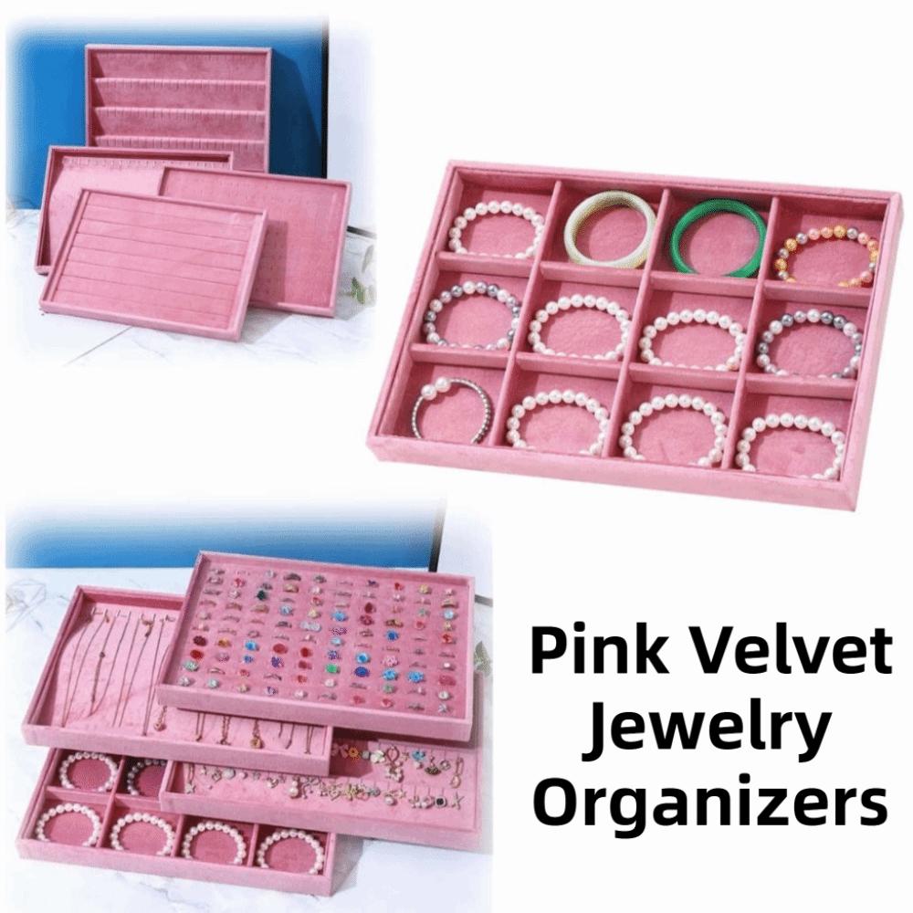 Elegante Samt-Schmuckorganizer Stapelbare Halsketten-Display-Requisiten Armband