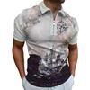 Herren Sommer Retro Muster Kurzarm Poloshirt, Lässiges Tägliches Baumwoll Poloshirt, Heißes Mode Streetwear Oberteil