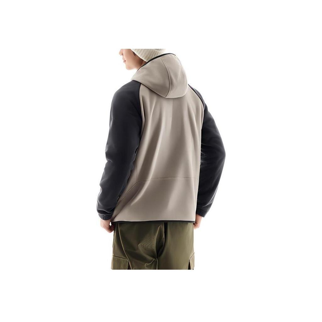 Anta Training Series Letter Loose Hooded Zipper Casual Long Sleeve Jacket Men jackets Khaki Dark-Brown-Grey 952447701-2