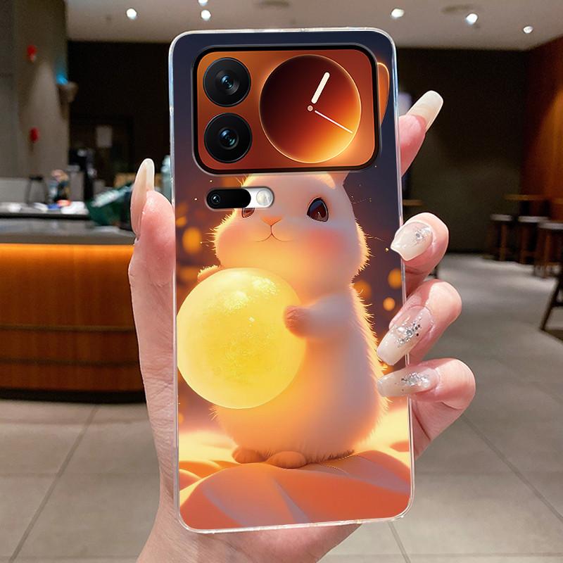 Fashion Night Owl Pattern Phone Case For Xiaomi 17 Pro Xiaomi 17 Pro Max Transparent TPU Soft Cover Shockproof Couple Shell