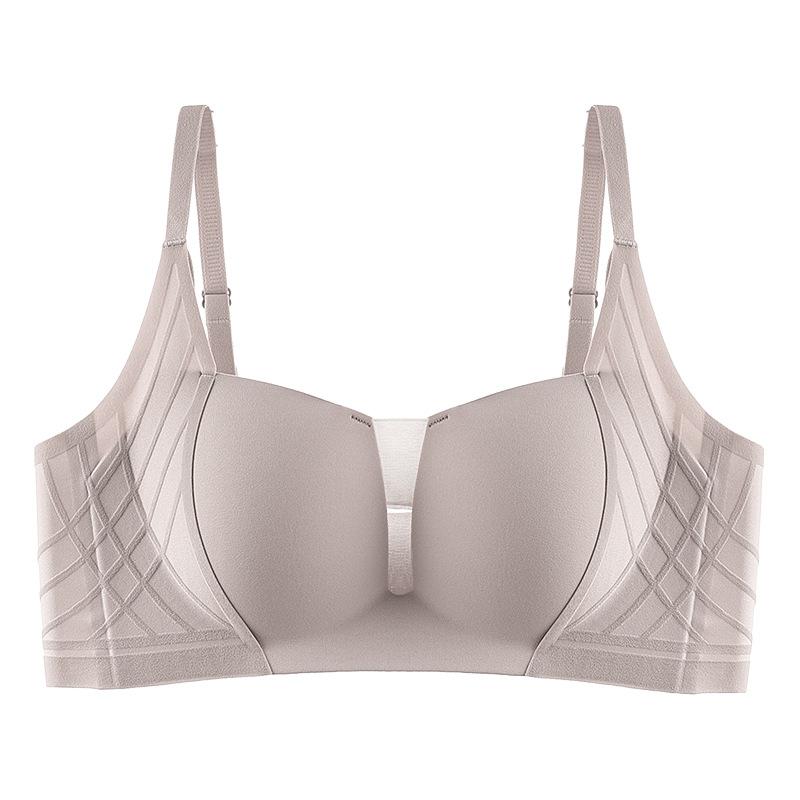 

Бесшовное нижнее белье Женский собирающий бюстгальтер Поддерживающий мягкий лифтинг Убирающий вторичные груди Без косточек Тонкий стиль Пуш-ап бюстгальтер XL серый