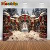 Mocsicka Christmas Castle Photography Backdrops Winter Snow Tree Party Decorations Baby Shower Backgrounds Shooting Props Banner