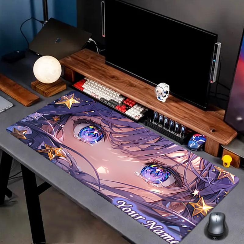 1PC Custom Name "Starry Night Fantasy" Mouse Pad, Keyboard and Mouse Desk Pad, for Computer Notebook  Birthday Gift For Any Room Or Office
