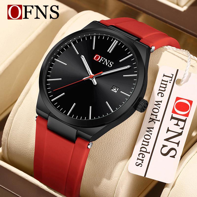 OFNS Classic Unisex Quartz Wristwatch with Calendar, Luminous Hands, 30M Waterproof, Thin Design, High-Value Bar Index.