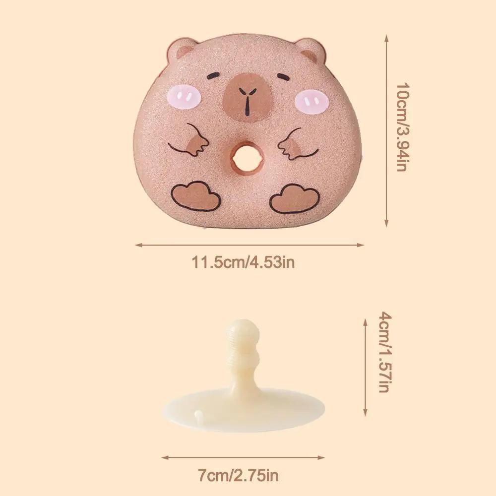New Cartoon Capybara Cleaning Sponge Reusable with Suction Cup Rack Cleaning Brush Dishwashing Brush Clean Tool