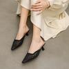 Mesh Lace Fashionable Women's Slippers 2025 Summer New Sexy and Elegant Pointed-toe Breathable Thin Heel Women's Shoes