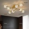 Nordic Luxury All-Copper LED Ceiling Lamp with Crystal Design