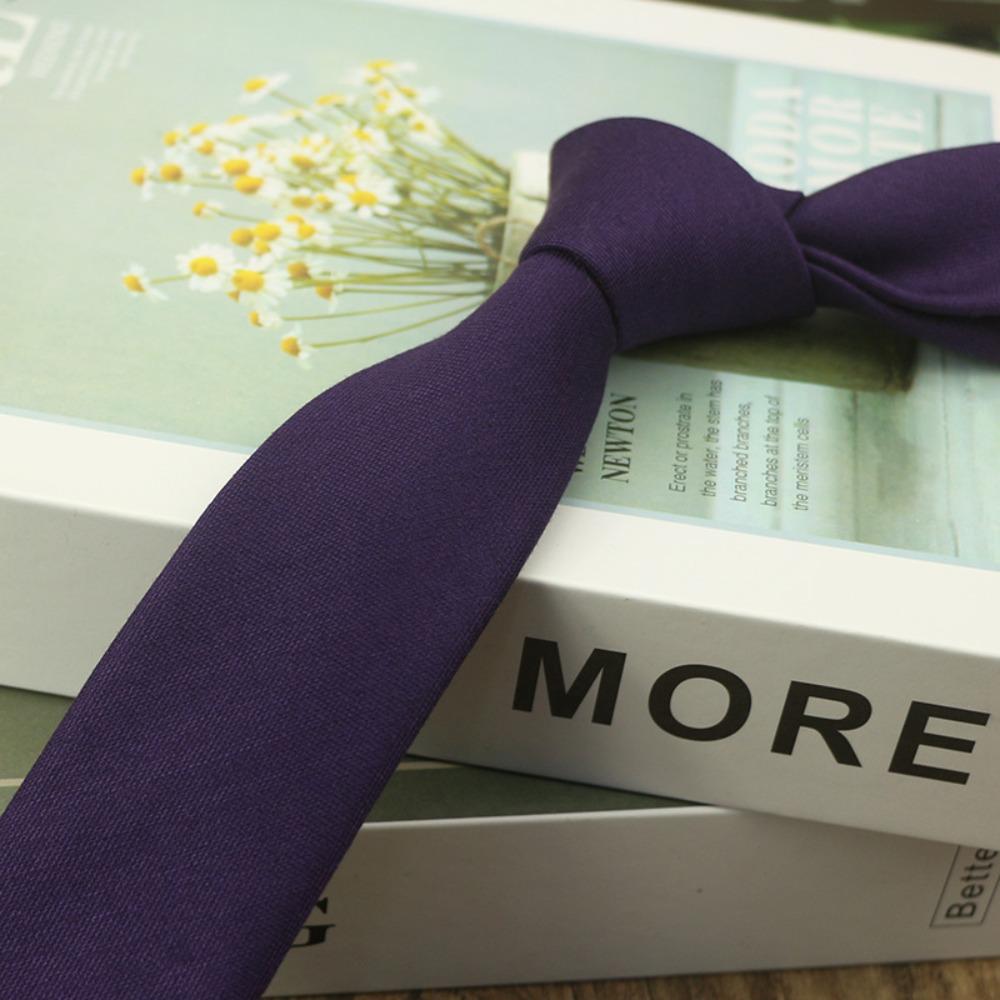 Cotton Elegant Men's Necktie Solid Color Business Suit Accessories Simple Neck Tie Student
