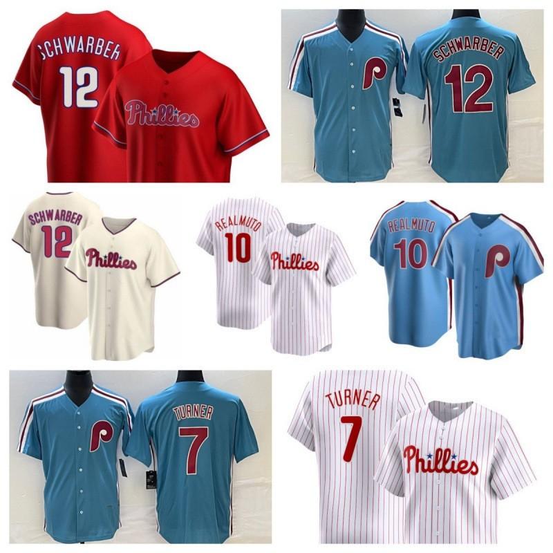 Philadelphia Phillies Mens Embroidered Baseball Jersey Fan Tee Cotton Long Sleeve Top Fall