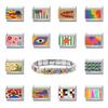 Y2K Wholesale Cute Rainbow House Leaves Flowers Eye Italian Charm Link Fit 9mm Stainless Steel Jewelry DIY Making Women Bracelet