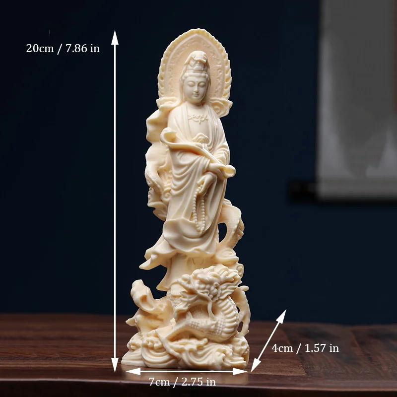 Dragon  Guanyin Bodhisattva Buddha  Figure Statue- Resin sculpture Chinese Buddha StatuesHome Room, Office Feng Shui Statue
