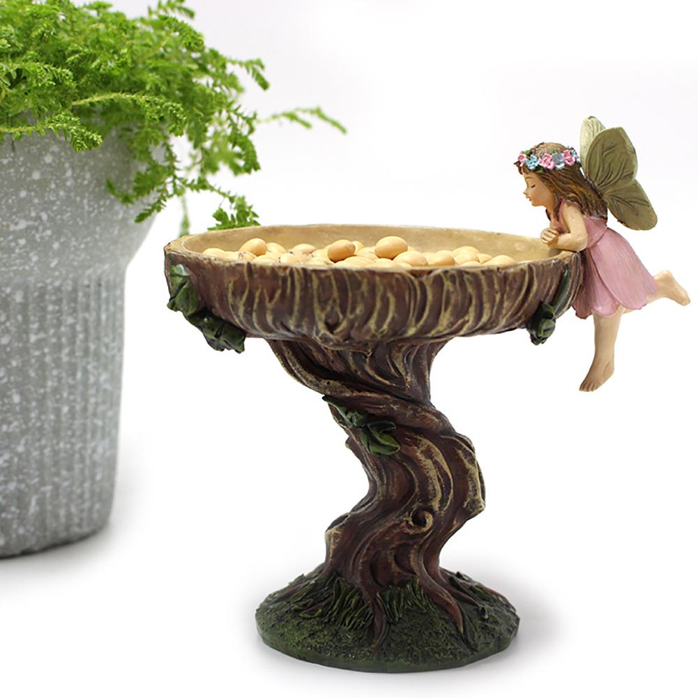 Flower Fairy Bird Feeders For Outdoors, Resin Craft Bird Food Container Garden Statue Ornament Wild Bird Feeder, Landscaping Lawn Yard Decoration