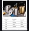 304 Stainless Steel Double-Layer Ice Bucket with Handle & Lid for Beer, Champagne & Wine