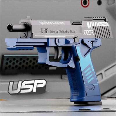 New USP Pistol 2011 Shell Ejection Empty Hanging Decompression Radish Gun Continuous Shooting Soft Bullet Launcher Toy Gun