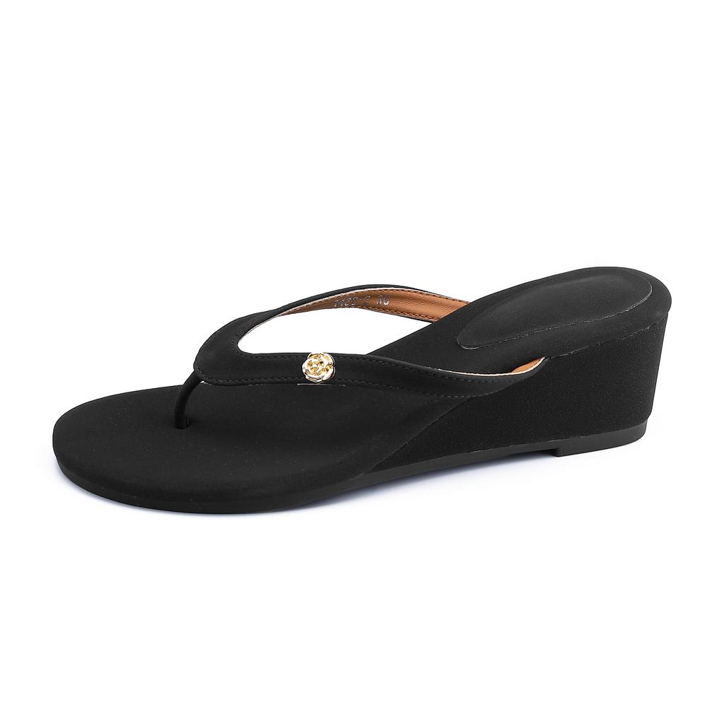 Flip-flops women's thick-soled wedge sandals women's summer versatile toe-increasing women's shoes 2025 Korean version of casual shoes