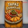 Vintage Spanish Tapas Metal Wall Art  Rustic Bar Decor with Iberian Cuisine Design PreDrilled Holes for Easy Hanging  Heavy