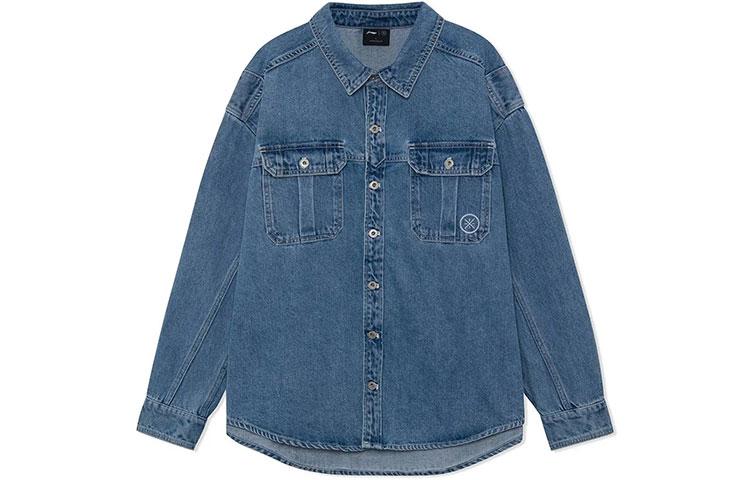 Li Ning Denim Jackets Men s Denim Blue Lapel Moderate Other AJDR243-2 L