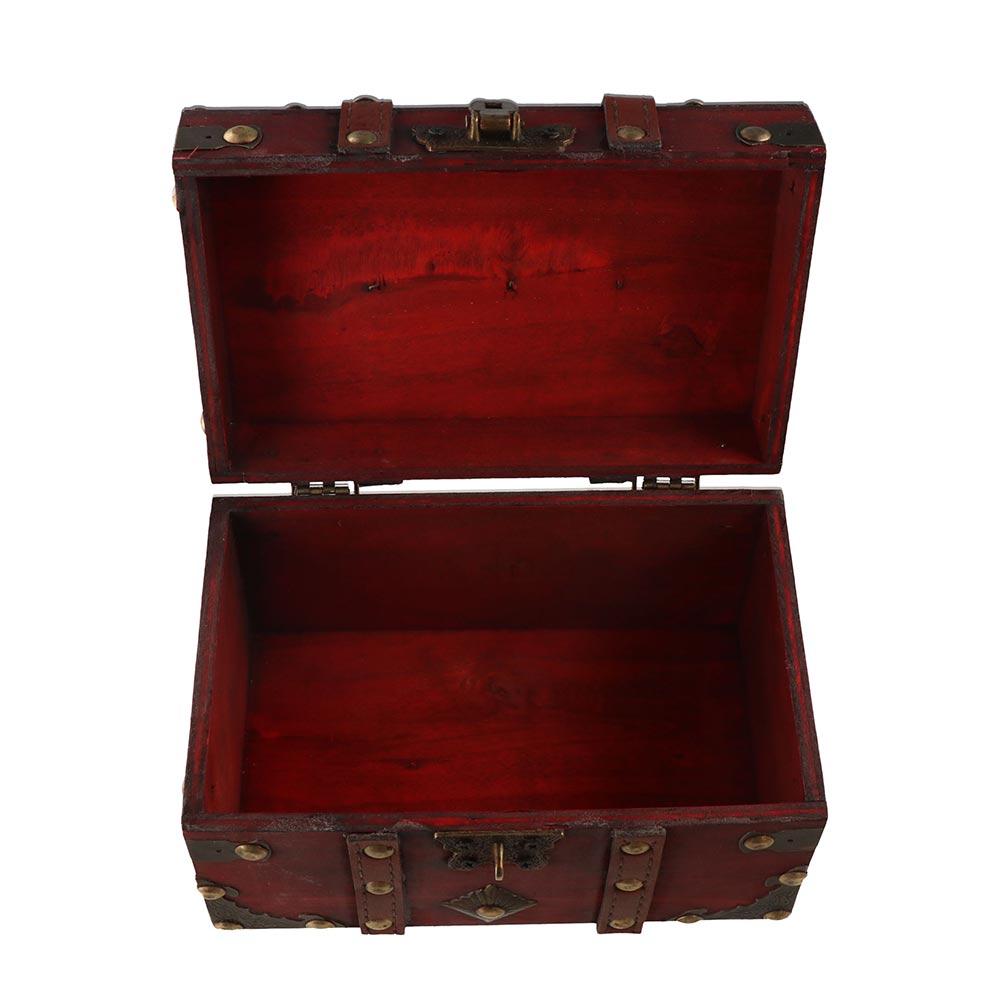 Antique Design Treasure Chest Vintage Trunk Containers Wooden Treasure Box  Sundries
