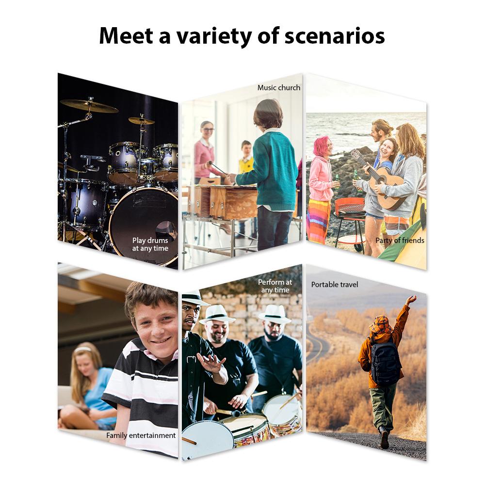 Elektronisches Schlagzeug mit Lautsprecher Handroll-Schlagzeug 9 Pads Unterstützt verschiedene Audioeingänge 7 Drum