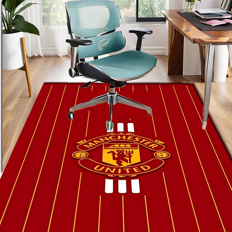 Manchester United F.C Pattern Rug, Indoor/Outdoor Mat, for Picnic, Gameroom, Bedroom, Office, Living Room, Home Decor Carpet, Birthday Gift
