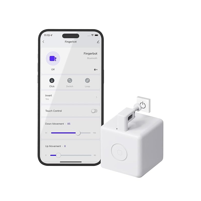 MOES Zigbee Fingerbot Plus, Require MOES Zigbee Hub, Smart Button Pusher No Wiring Switch, Upgrade with Touch Control,Support Alexa, Compatible with Fingerbot Switch White