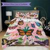 Butterfly Pattern Bedding uilt Set uilt Cover Pillowcase Home Decoration Birthday Gift (1 * duvet cover + 2 * pillowcase  without core)35