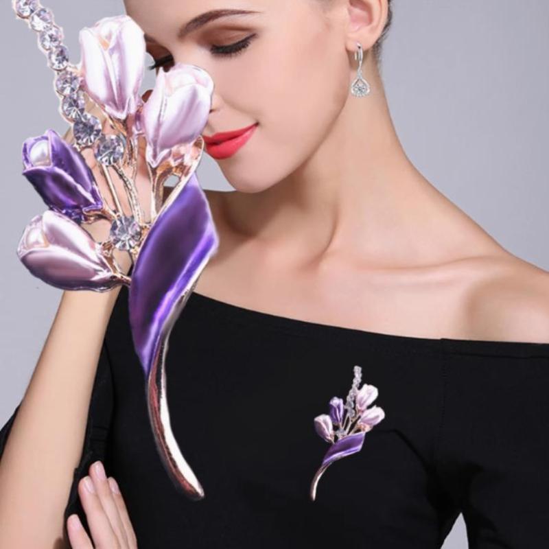 [HS][LA]1Stk Mode Elegant Blume Tulpe Brosche Für Damen Kleidung Mantel Schmuck Zubehör Geschenk