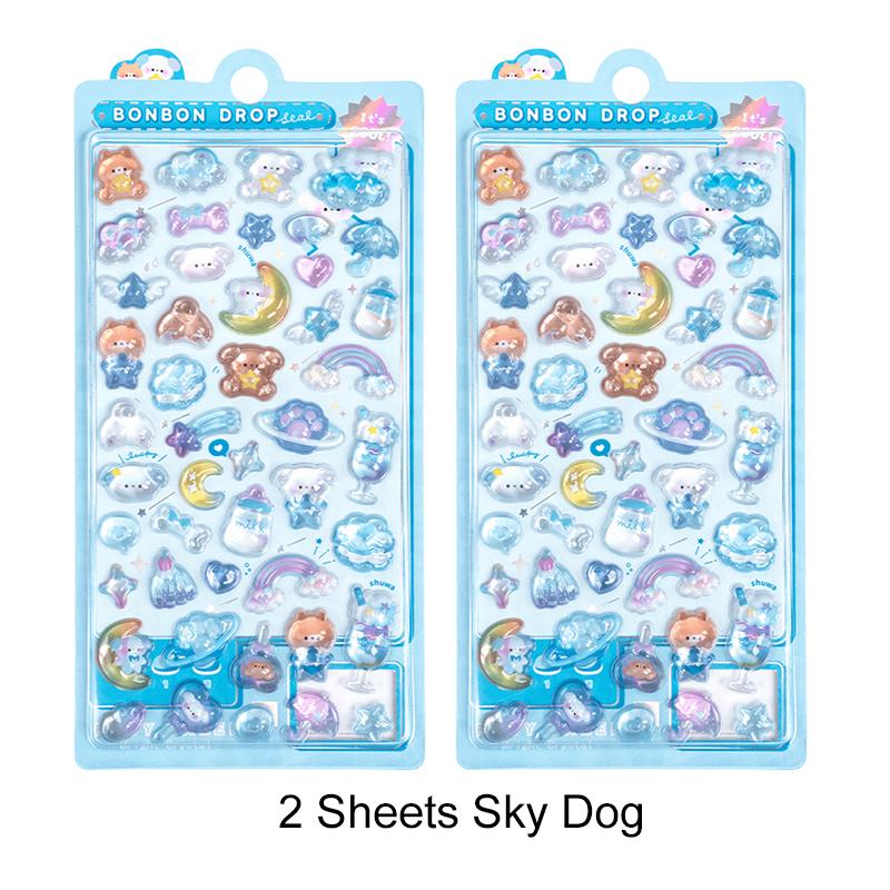 2 listy/šarže 3D reliéfní roztomilý zvířecí samolepka DIY telefon deník psací potřeby dekorace party hra odměna rekvizita roztomilý karnevalový dárek ZYF