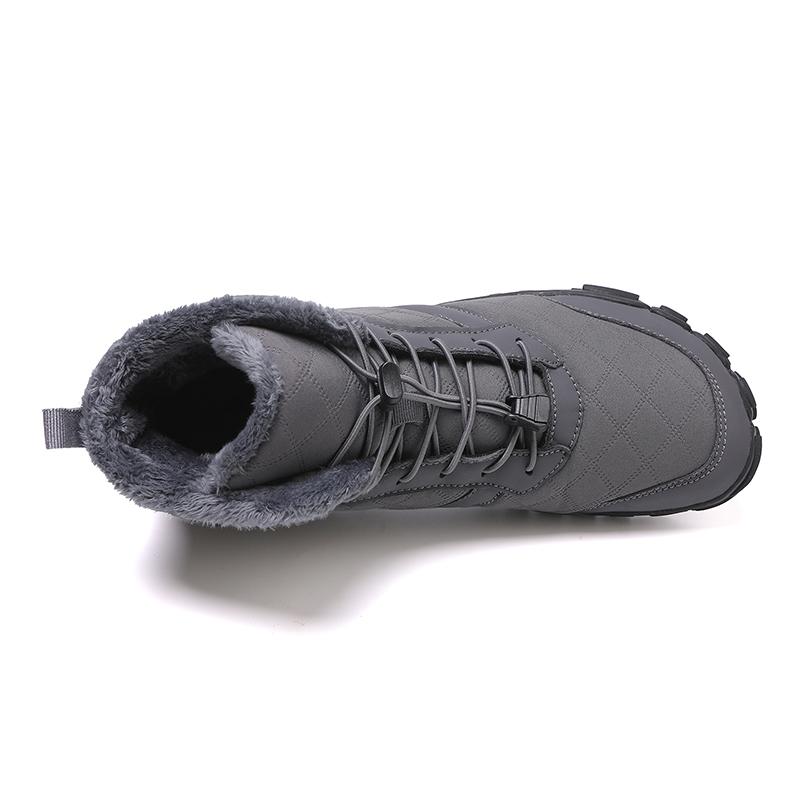 Men's Plush High-top Snow Boots Women Winter Warm Cotton Shoes Non-slip Outdoor Hiking Shoes
