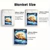 Cute sleeping tiger on tree branch moon night sky flannel blanket baby toddler blanket nursery decor animal theme soft blanket