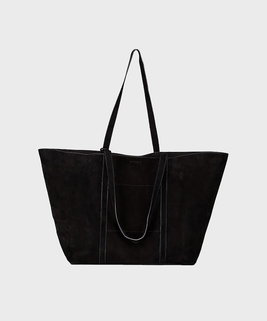 Noirer Suede Shopper Bag (Black)