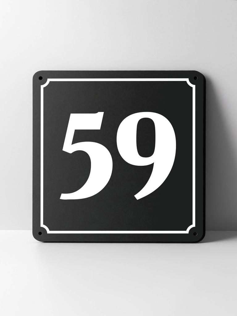 Metal House Number Sign, Black White Contrast, Outdoor Wall Decor for Home Street