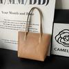 2026 Early Autumn Woven Texture Large Capacity Casual Tote Bag - Trendy Solid Color Single Shoulder Style