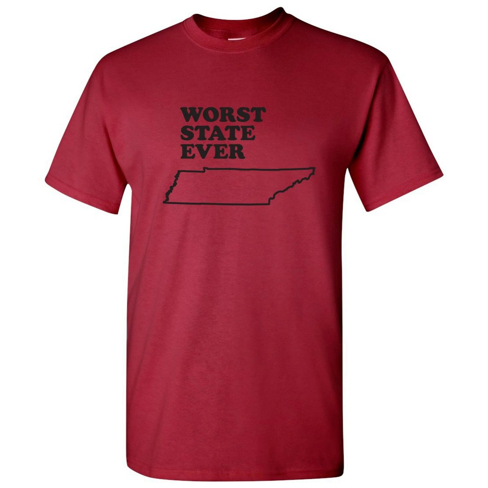Tennessee Worst State Ever Basic Cotton T-Shirt - Maroon S